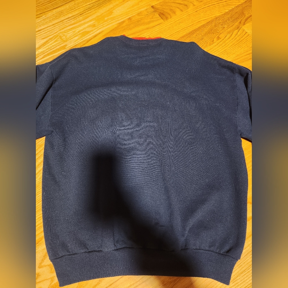 Vtg Bar Harbor Red And Navy Blue Turtleneck Crewneck Sweatshirt Xl - Picture 7 of 9
